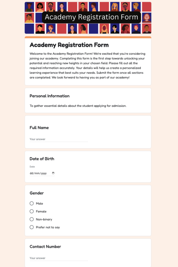 Academy Registration Form