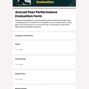 Annual Peer Performance Evaluation Form