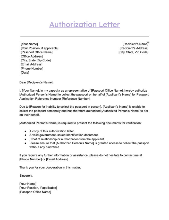 Authorization Letter Format - 36+ Templates In Pdf, Word, Google Docs 