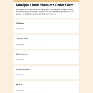 Bulk products order form