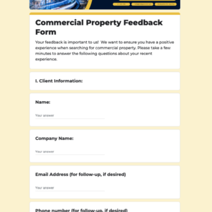 Commercial Property Feedback Form