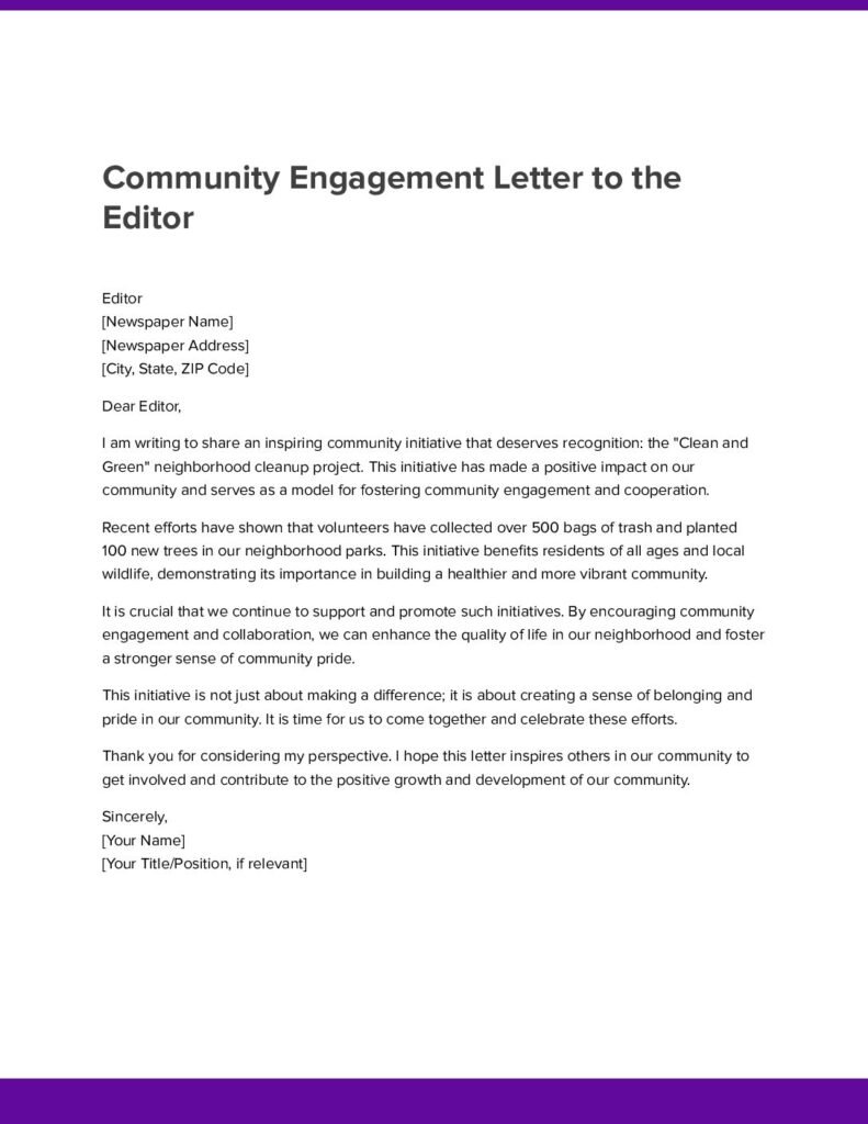 Community Engagement Letter to the Editor