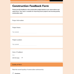 Construction Feedback Form