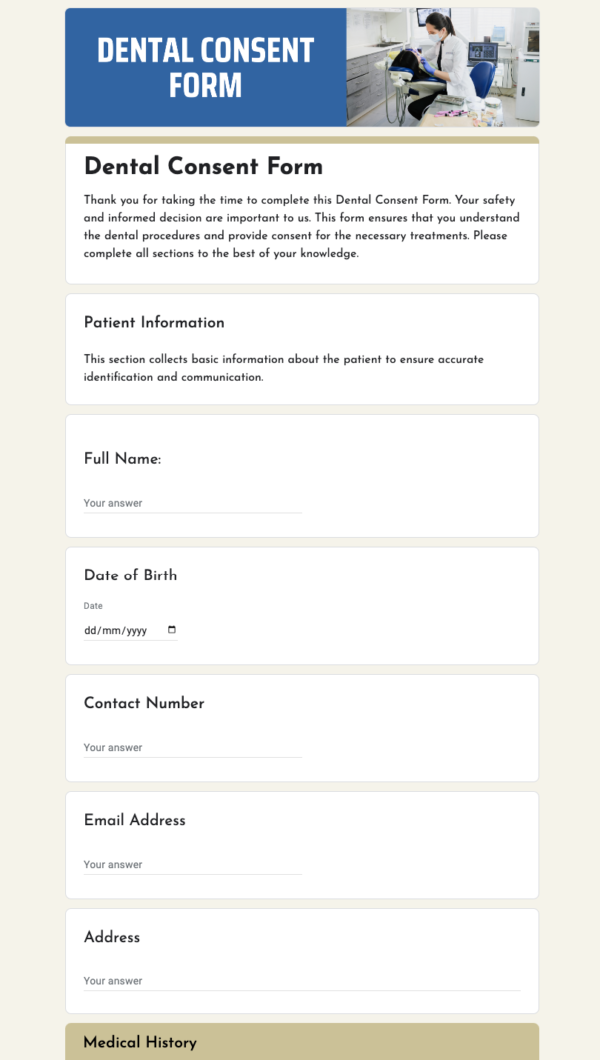 Dental Consent Form
