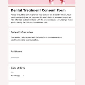 Dental Treatment Consent Form