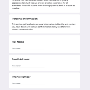 Event Consent Form