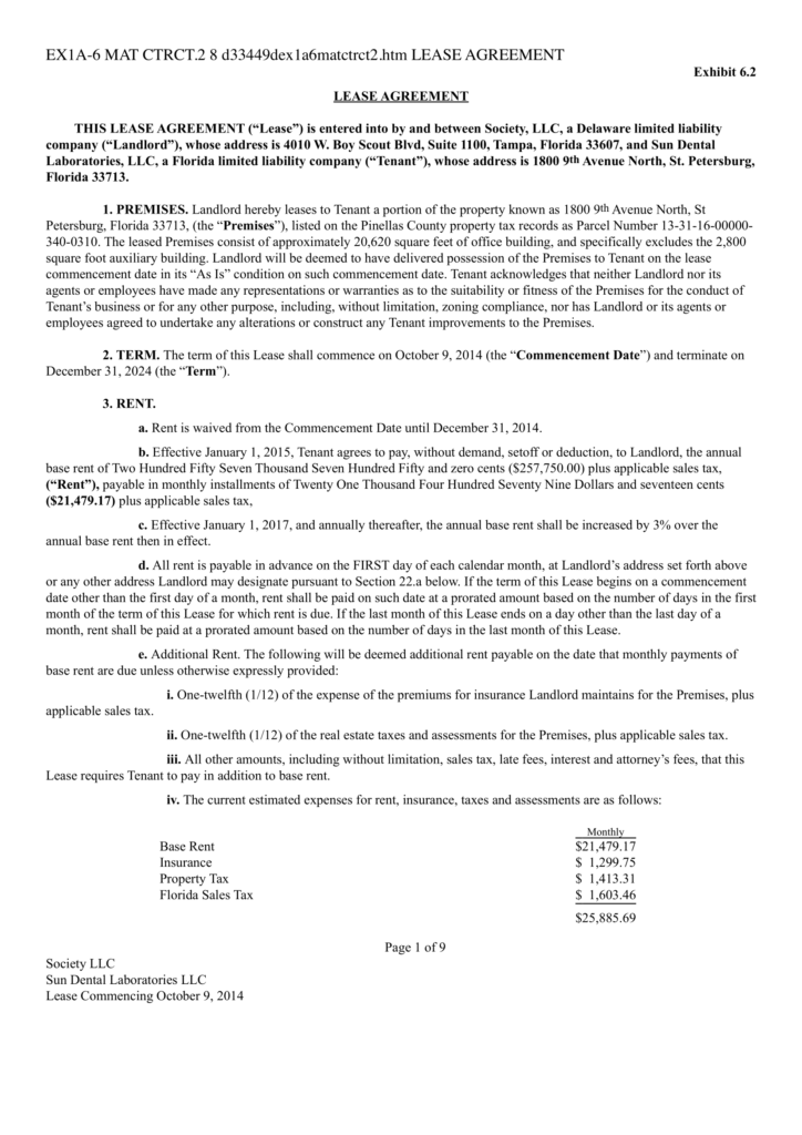 Florida Lease Agreement