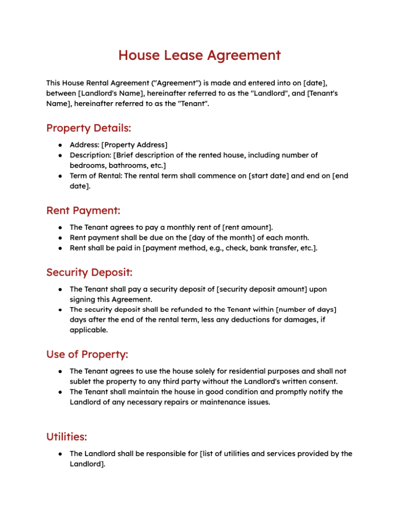 House Rental Agreement