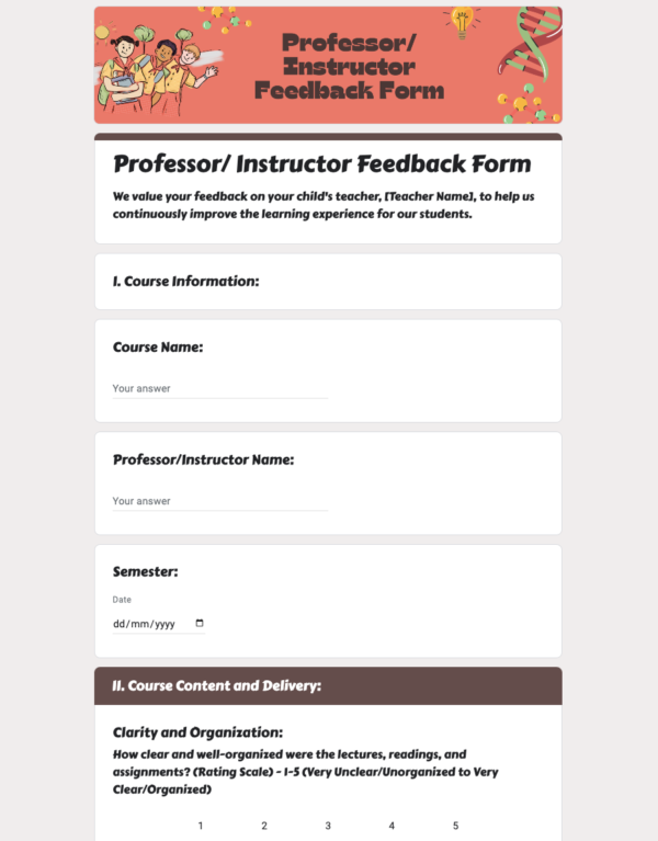 Instructor Feedback Form