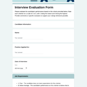 Interview Evaluation Form