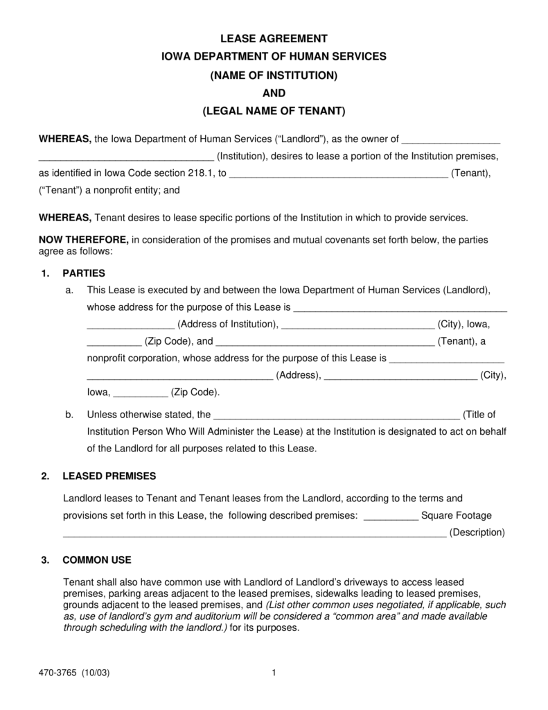 Lowa Lease Agreement