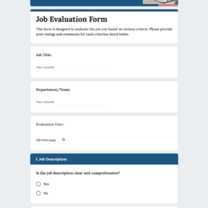 Job Evaluation Form