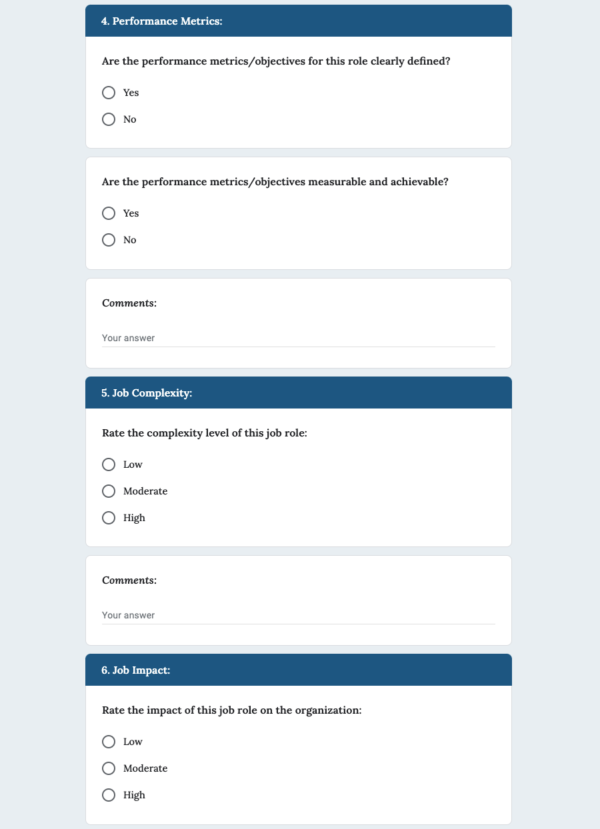 Job Evaluation Form