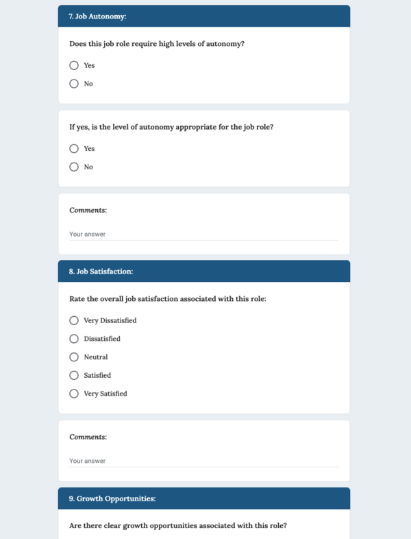 Job Evaluation Form