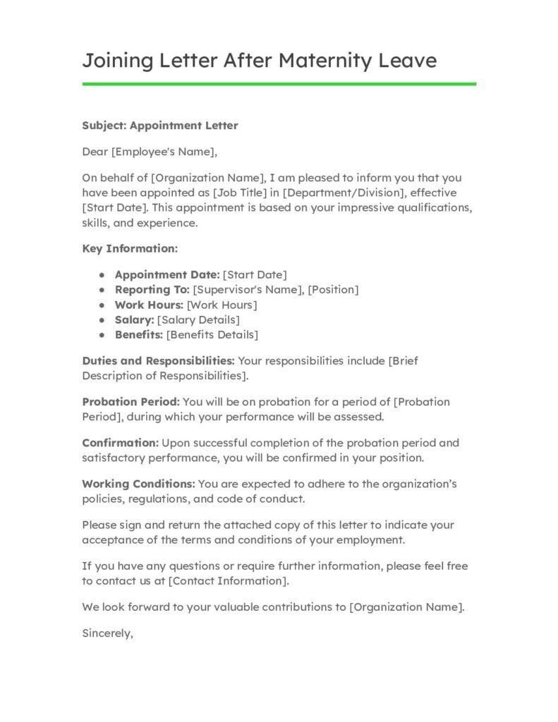 Job Joining Letter Format with 25+ Templates in PDF, Word, Google Docs ...