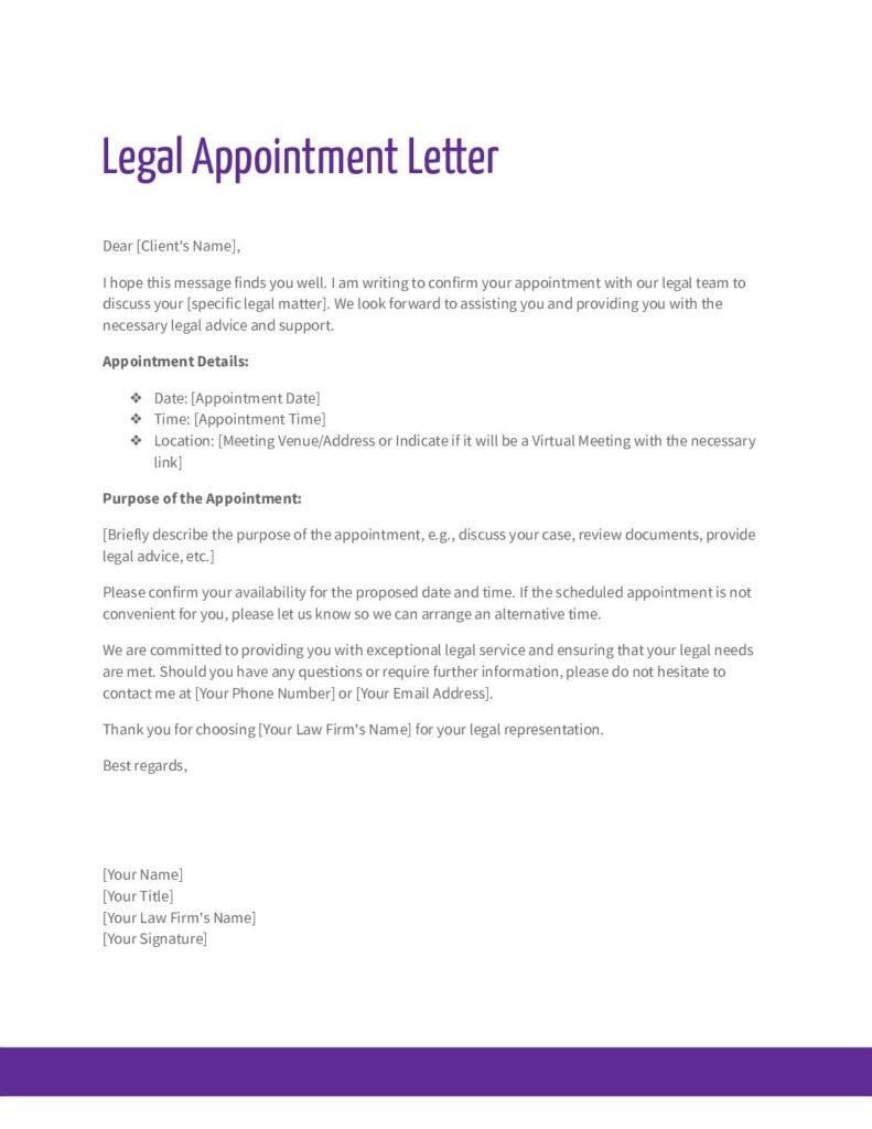 Legal Appointment Letter