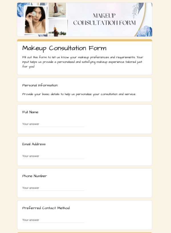 Makeup Consultation Form