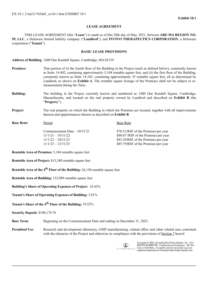 Massachusetts Lease Agreement