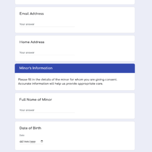 Medical Consent Form for Minors