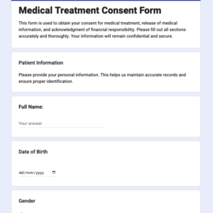 Medical Treatment Consent Form