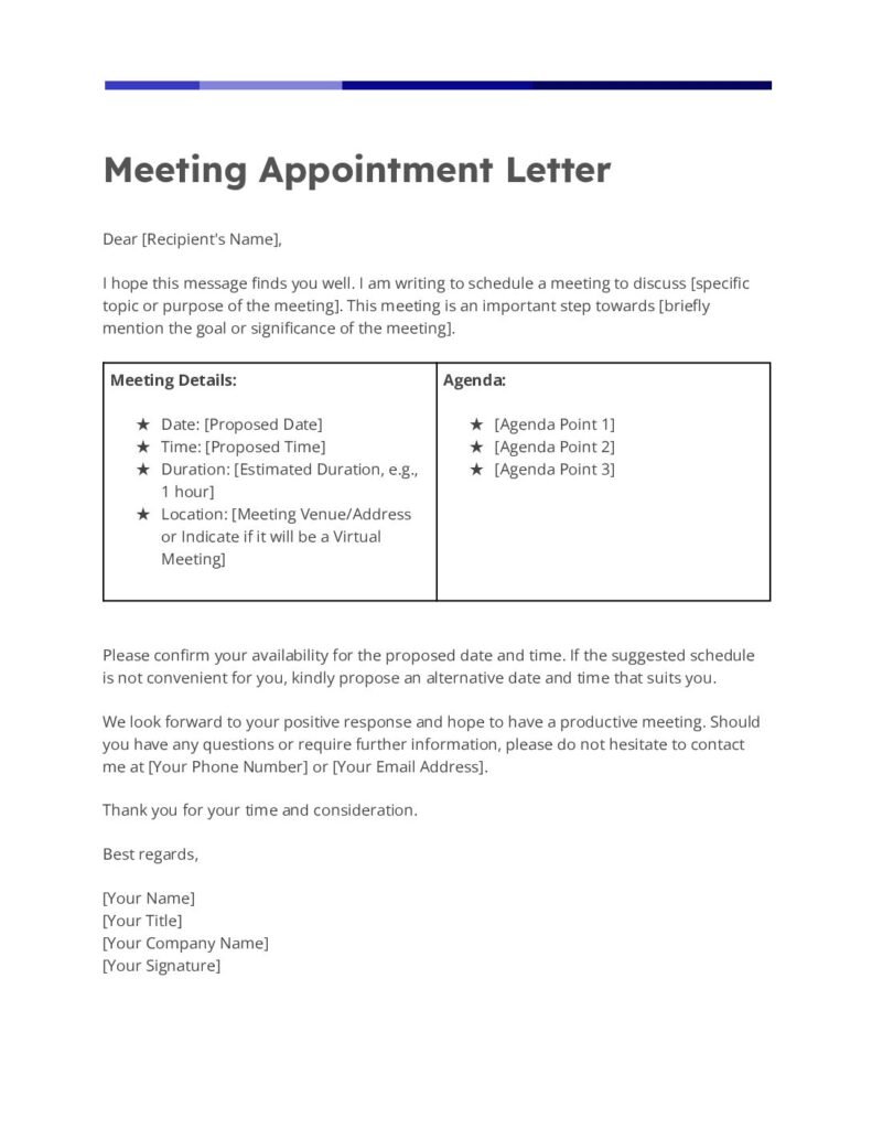 Meeting Appointment Letter