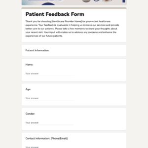 Patient Feedback Form