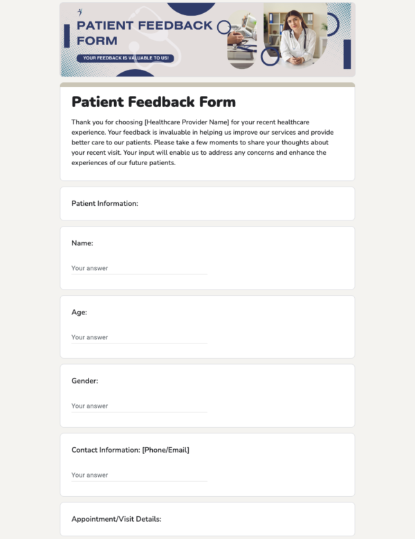 Patient Feedback Form