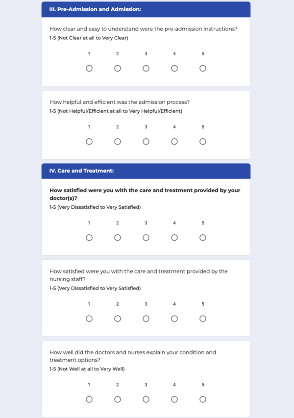 Patient Feedback Form for Hospital