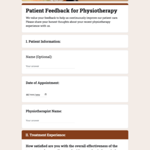 Patient Feedback for Physiotherapy