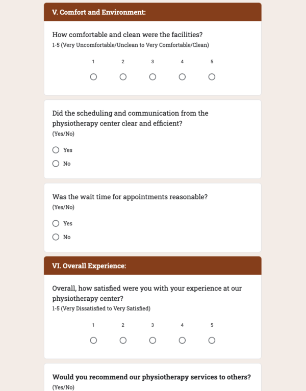 Patient Feedback for Physiotherapy