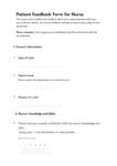 Patient Feedback Form for Nurse