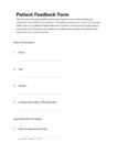 Patient Feedback Form