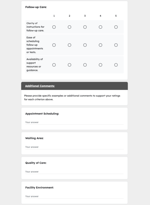 Patient Peer Feedback Form