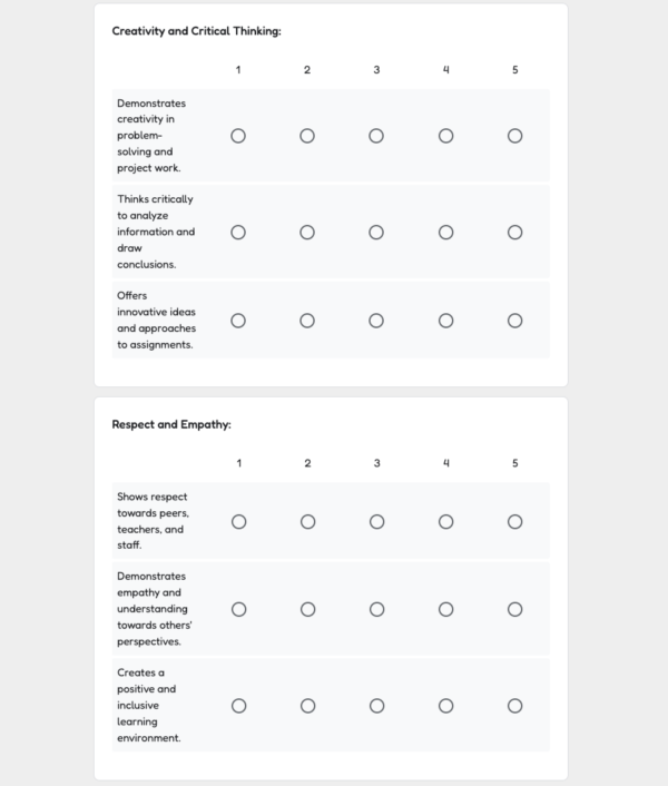 Peer Feedback Form for Students