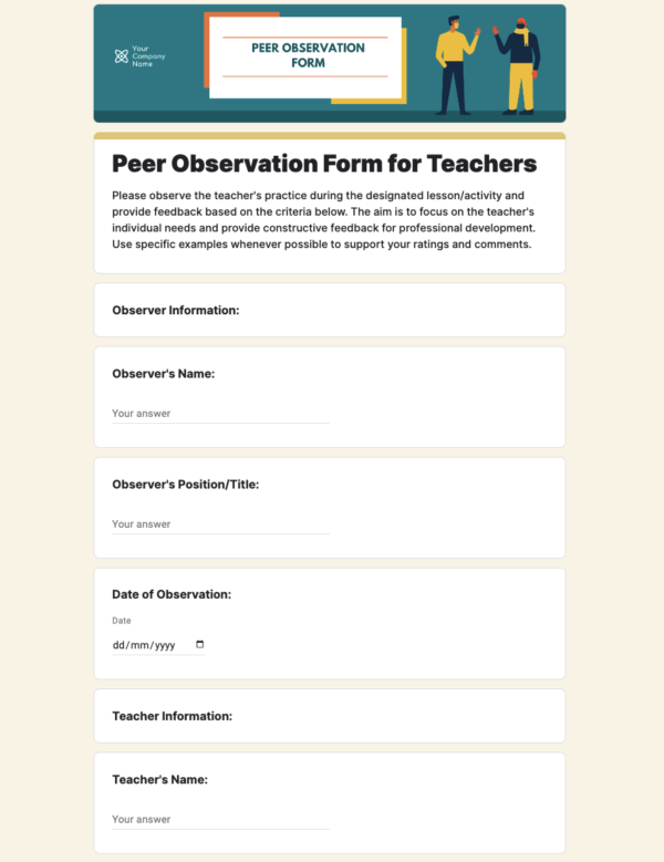 Peer Observation for Teachers