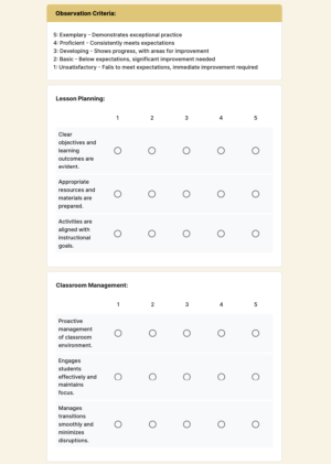 FREE Peer Observation Form for Teachers, Template in PDF &amp; Google Forms ...