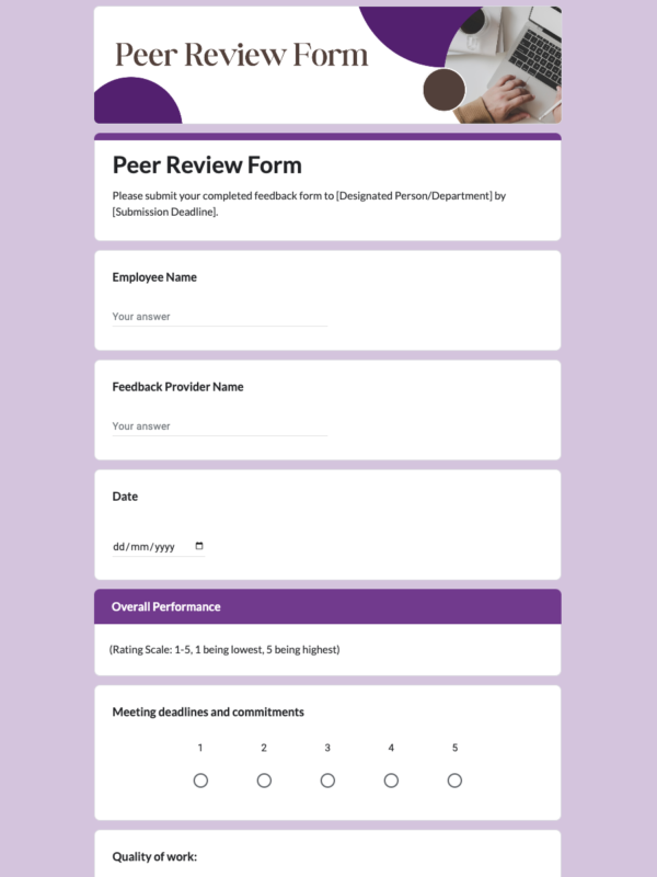 Peer Review Form