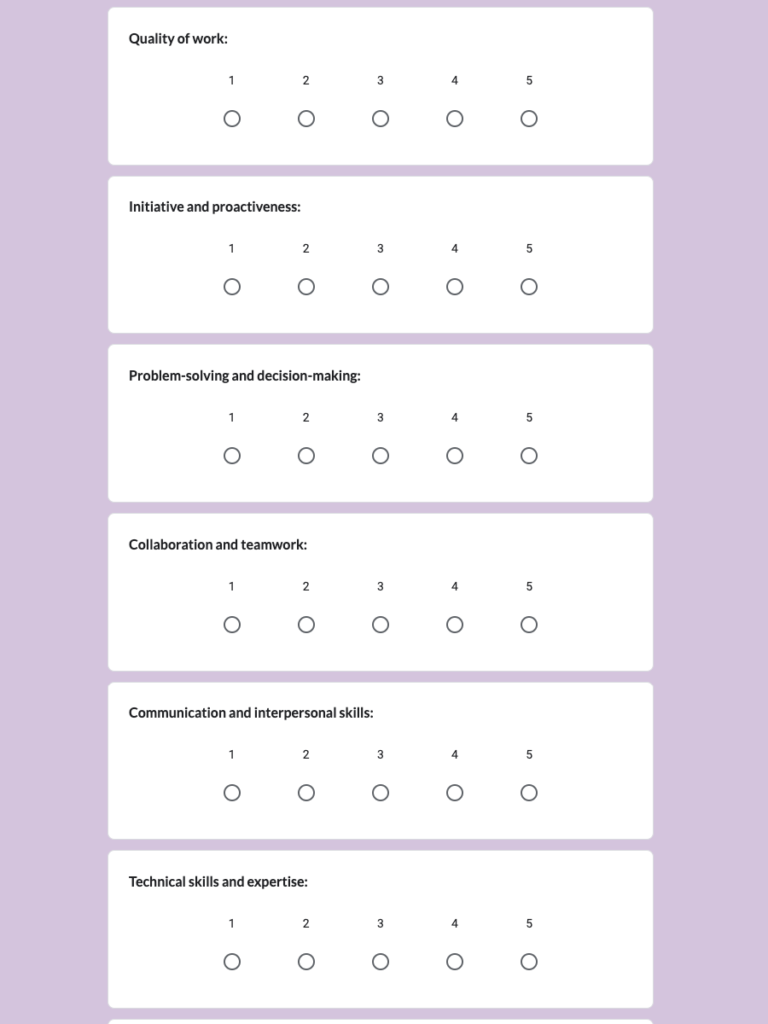Free Peer Review Form Template in Google Forms