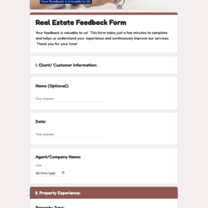 Real Estate Feedback Form