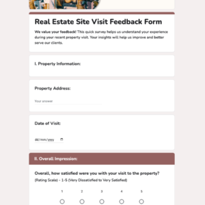 Real Estate Site Visit Feedback Form