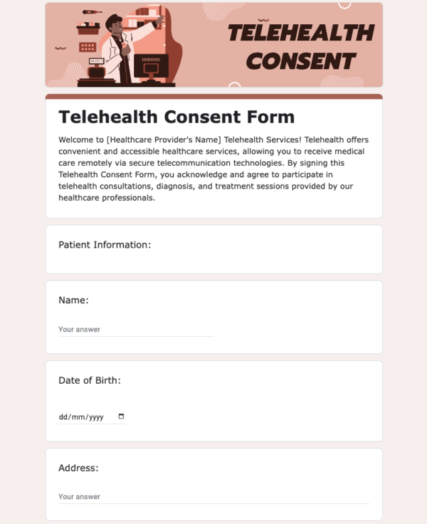 Telehealth Consent Form