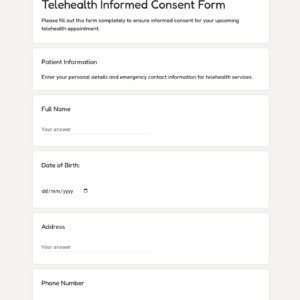 Telehealth Informed Consent Form