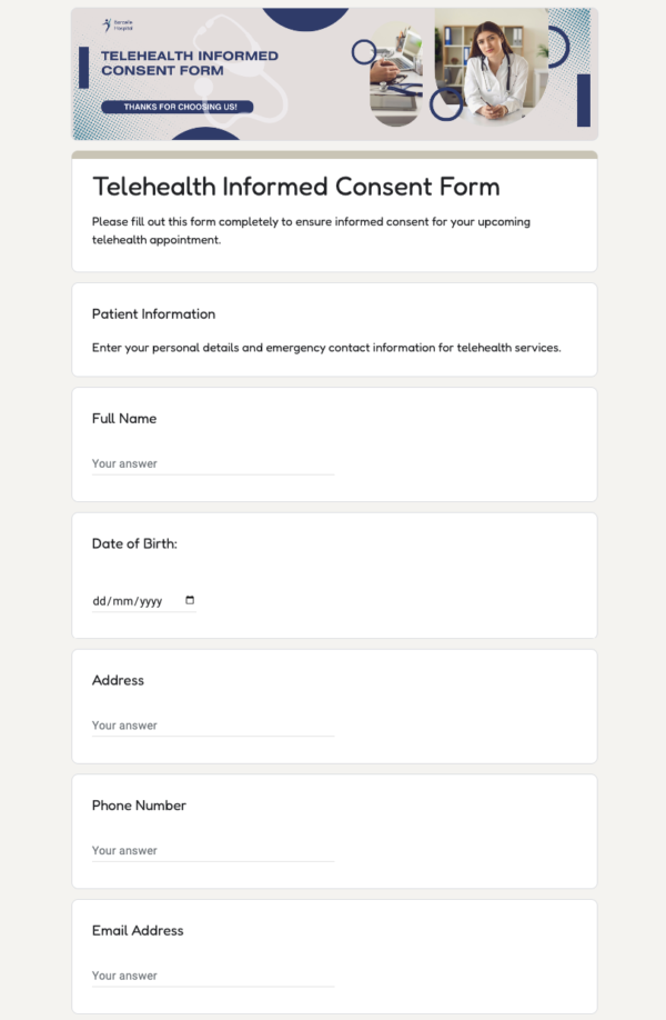 Telehealth Informed Consent Form