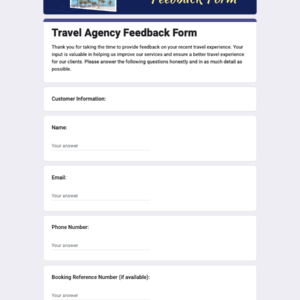 Travel Agency Feedback Form