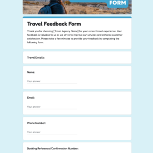 Travel Feedback Form