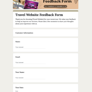 Travel Website Feedback Form