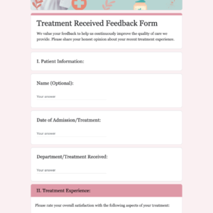 Treatment Received Feedback Form