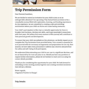 Trip Permission Form