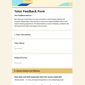 Tutor Feedback Form