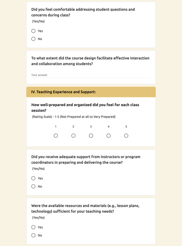 Tutor Feedback Form